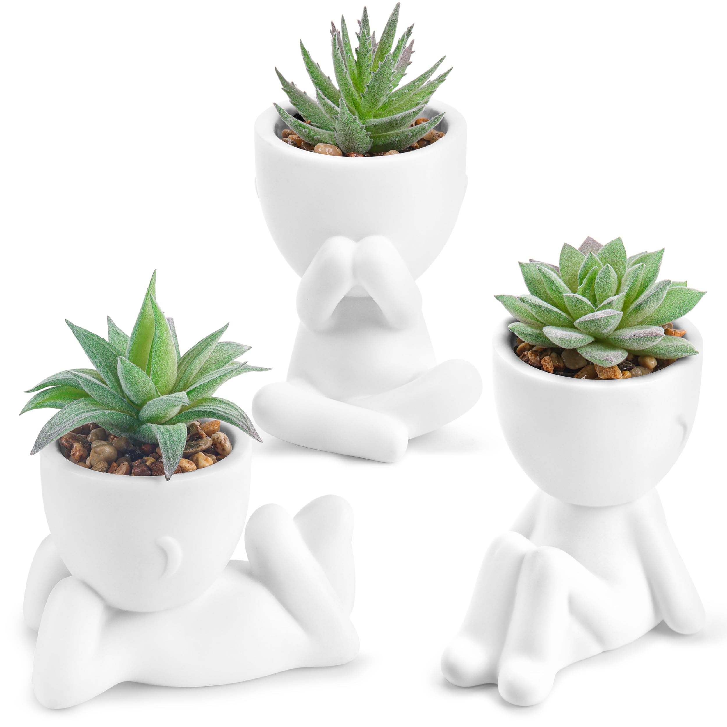Der Rose 3pcs Fake Succulents Plants Artificial for Black Bathroom Bedroom Home Living Room Halloween Decor Aesthetic Indoor