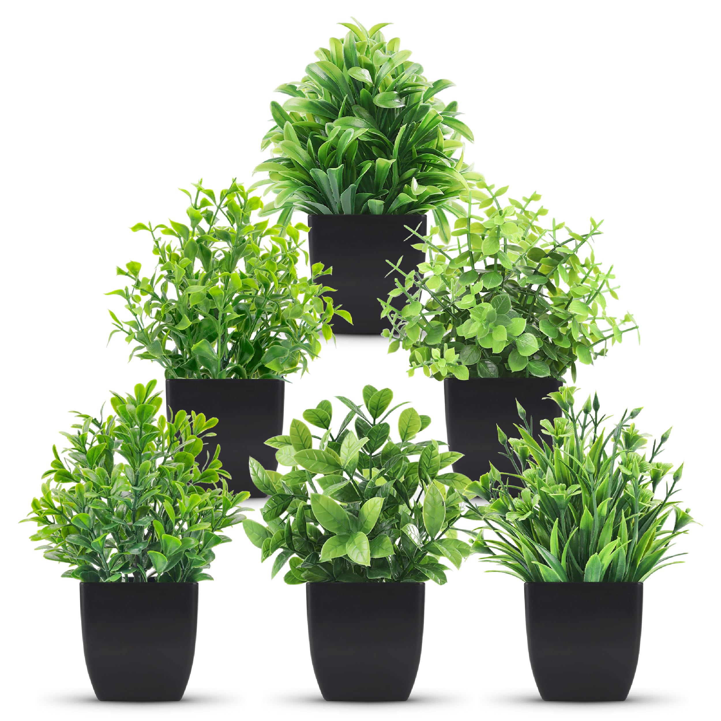 Der Rose Fake Plants 4 Packs Artificial Plants Small Faux Plants Black Bathroom Accessories for Halloween Bathroom Home Kitchen Coffee Table Office Desk Decor Indoor